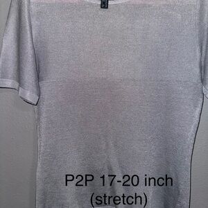 ✅AUTHENTIC✅ LUX Bally women’s Silver Short Sleeve Tee (sheer)